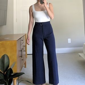 Navy Wide Leg Pants